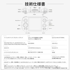 Anbernic RG Cube Unisoc T820 ハンドヘルドゲーム機 Android13システム 3.95インチ1:1タッチスクリーン WiFi/Bluetooth機能 ホールジョイスティック  128GB