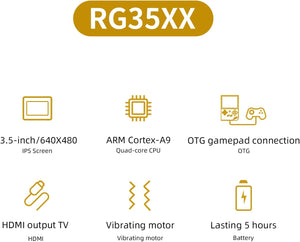 ANBERNIC RG35XX ハンドヘルドゲーム機 Linuxシステム搭載 3.5インチIPS OCAフルスクリーン 振動モーター 日本語対応